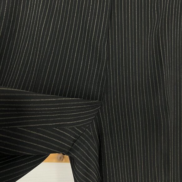 MaxMara Black Brown Pinstripes High Rise Straight Leg Trouser Dress Pant Sz 6 - Picture 4 of 14